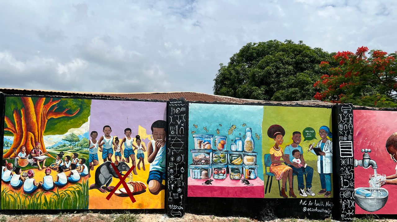 Health mural at the Centre for Memories, Enugu